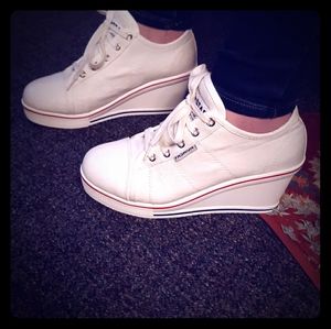 Cute platform wedge sneakers